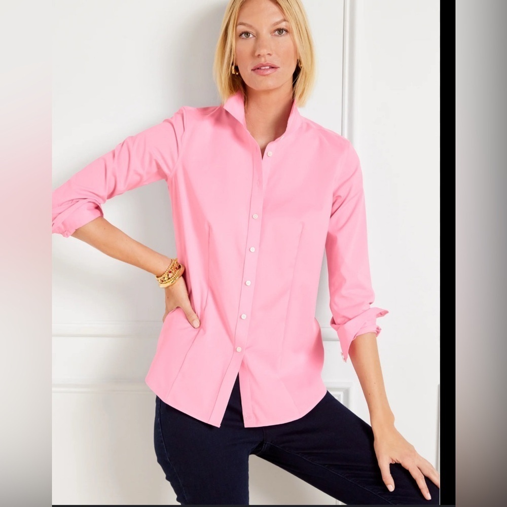 TALBOTS NON-IRON PERFECT SHIRT - SOLID SIZE Petite P